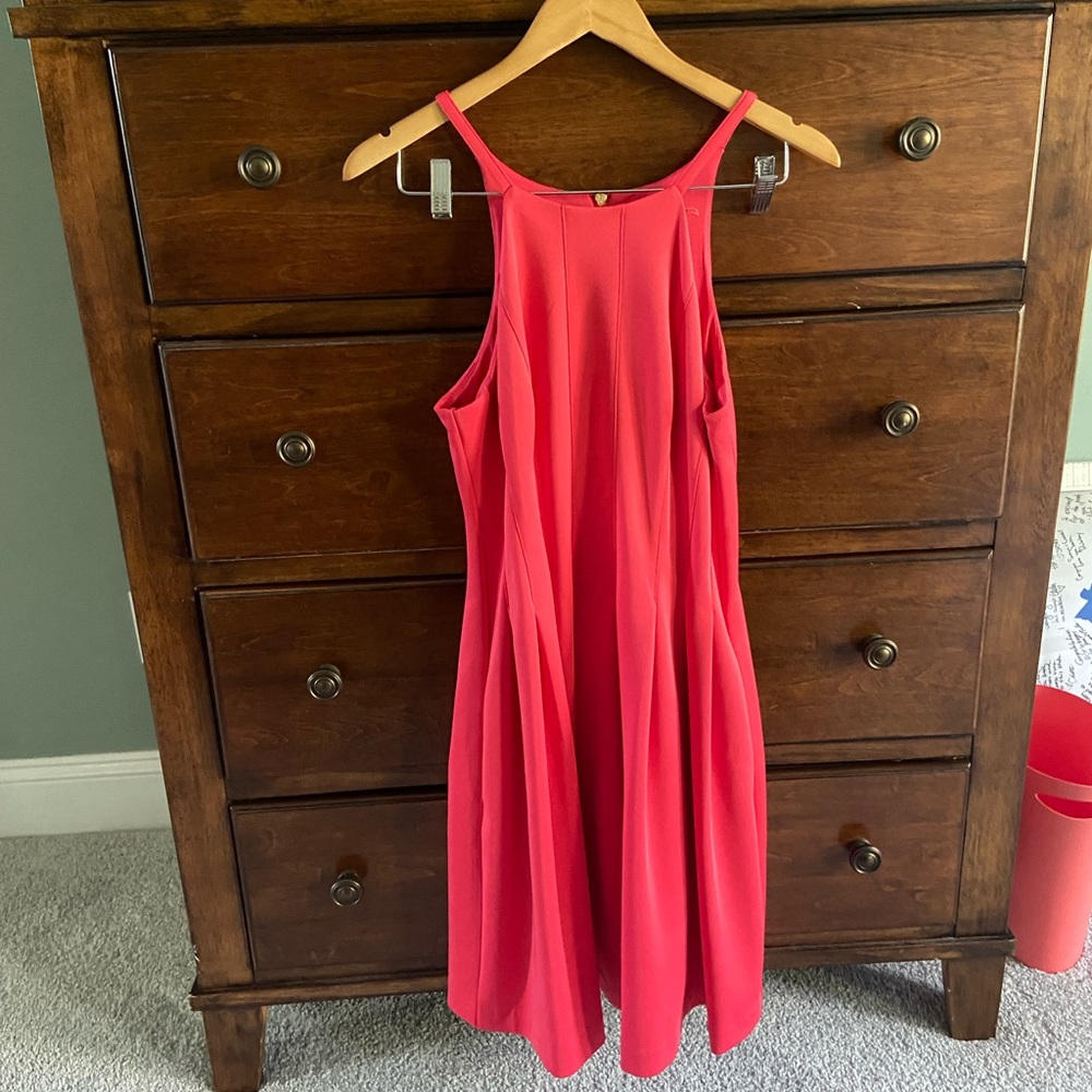 Bright Calvin Klein pleated dress